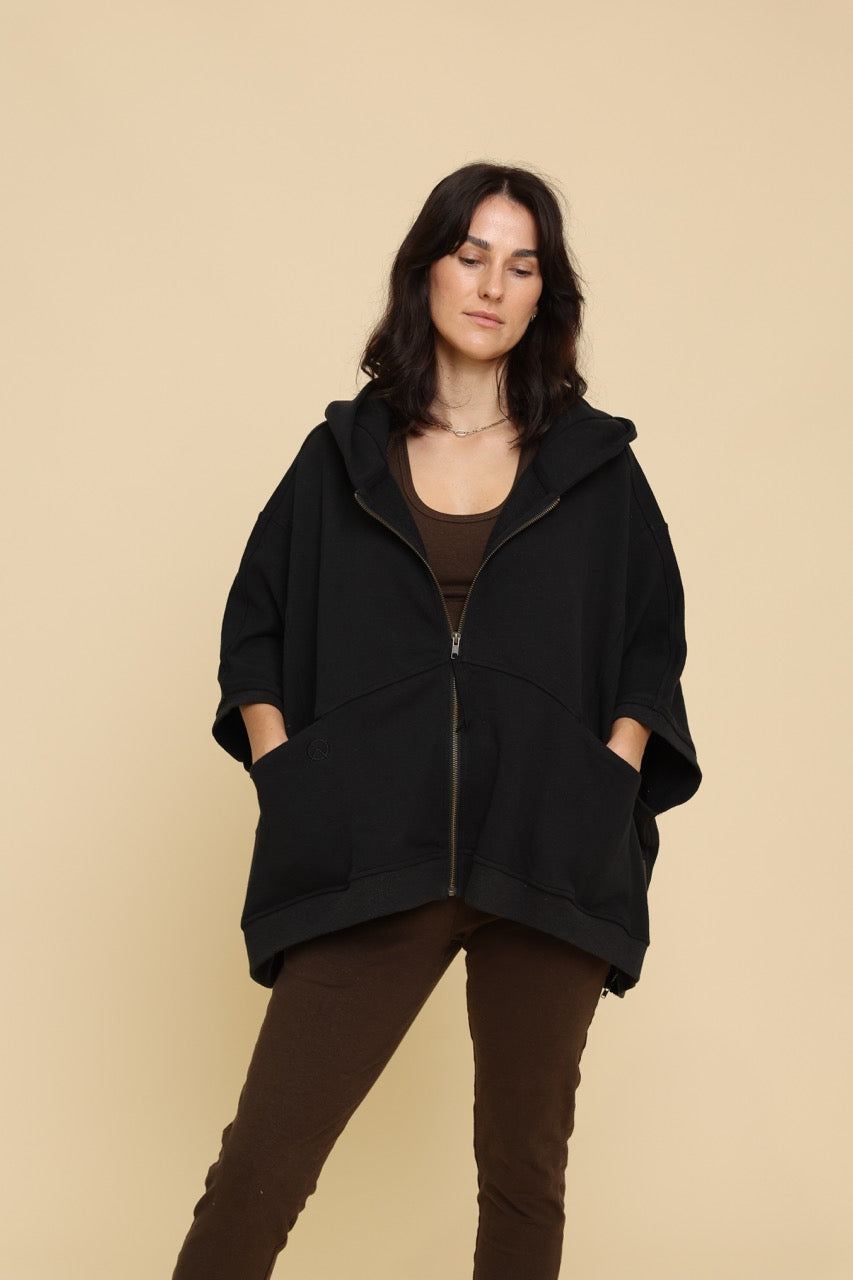 Hemp Poncho Black One Size