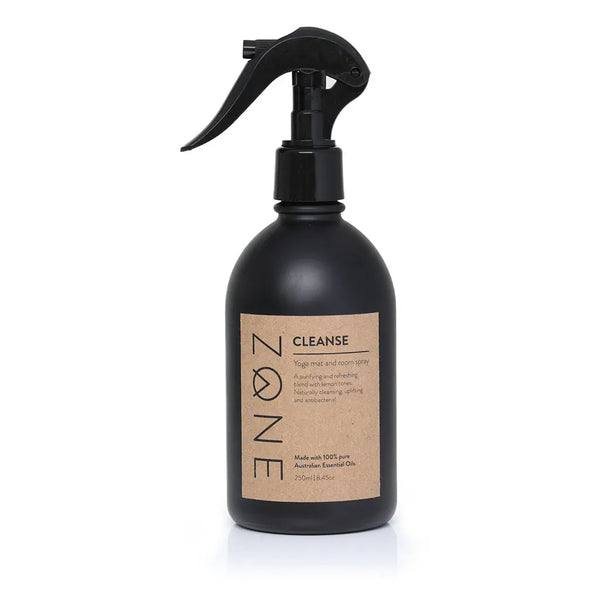 ZONE 250ml  glass Yoga Mat and Room Spray made from Australian essential oils in anti-bacterial Cleanse scent