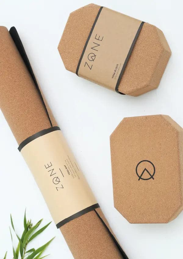 Cork Yoga Mat and Blocks Combo ZONE
