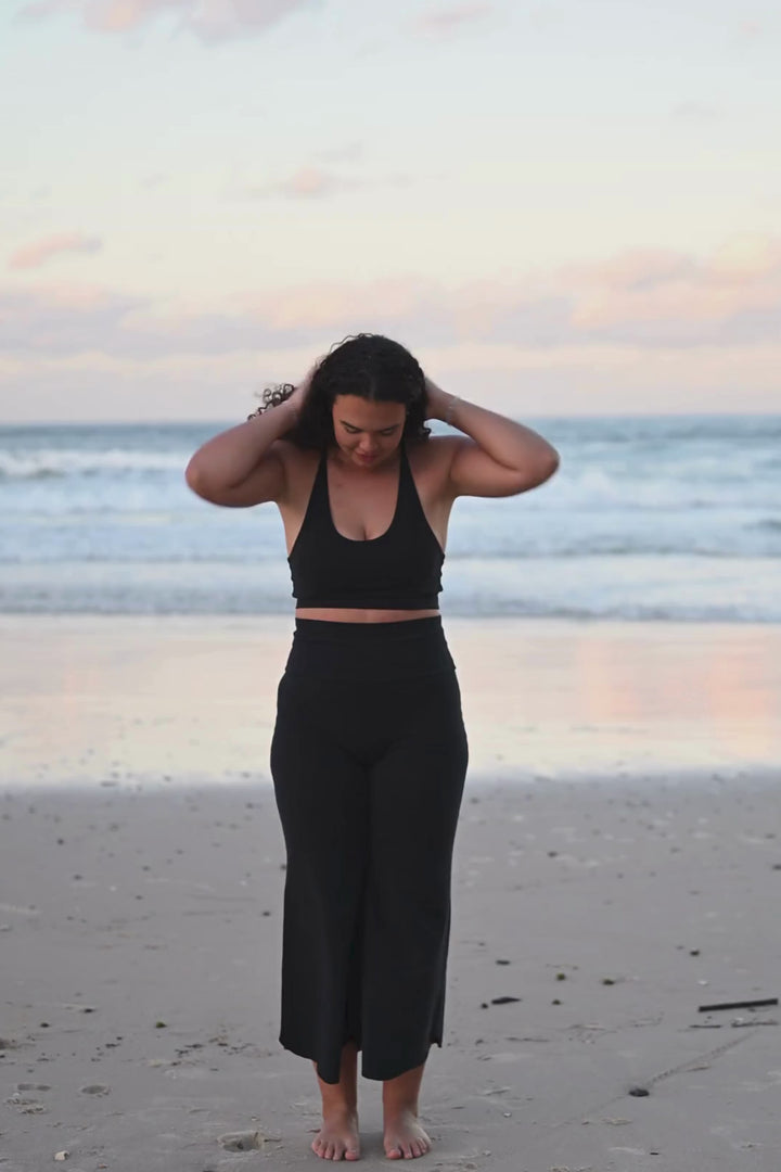 Jazz wears size Large in our cross back sports bra