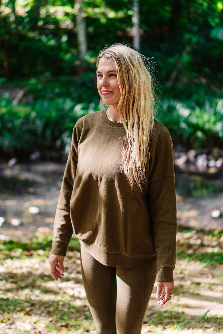 Crew sweater Olive Green