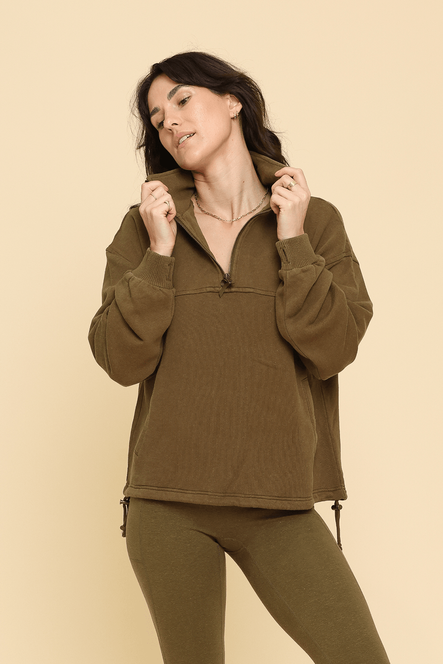 Women's Zip Crew Sweater - ZONE